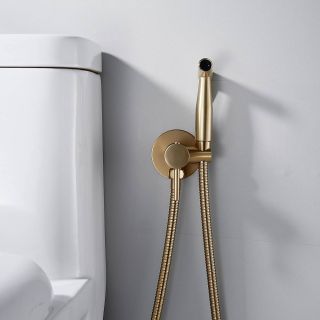 Гигиенический душ со смесителем Shevanik S147G золотой сатин